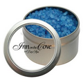 Silver Round Window Tin with Spa Bath Salt Crystals